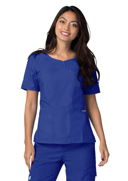 Adar Women's Modern V-Neck Top - Royal Blue - Sherbet - Submarine