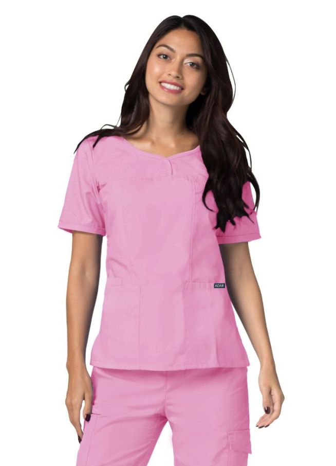 Adar Women's Modern V-Neck Top - Royal Blue - Sherbet - Submarine