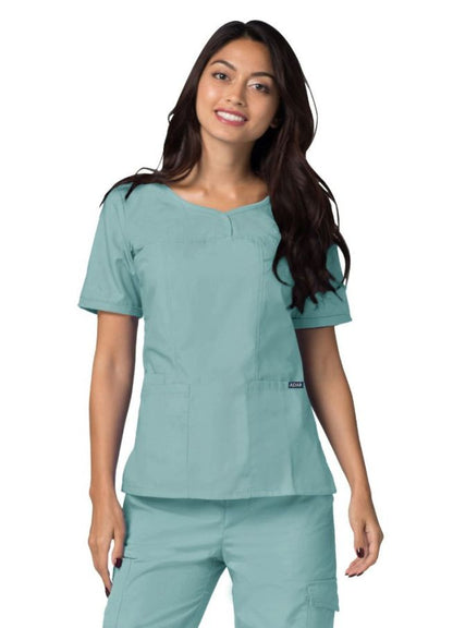 Adar Women's Modern V-Neck Top - Royal Blue - Sherbet - Submarine