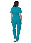 Adar Women's Modern V-Neck Top - Teal Blue