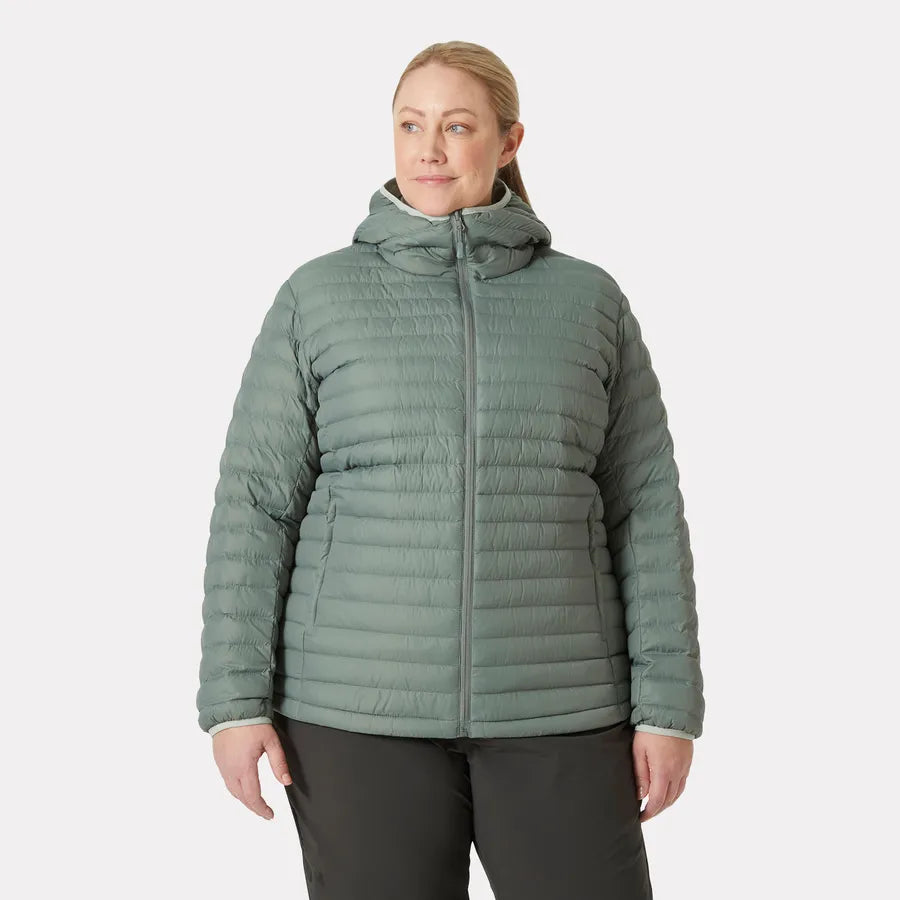 Helly Hansen Women's Sirdal Hooded Insulated Plus Jacket - 485 GREY CACTUS