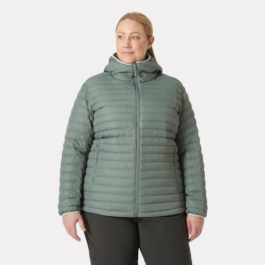 Helly Hansen Women's Sirdal Hooded Insulated Plus Jacket - 485 GREY CACTUS