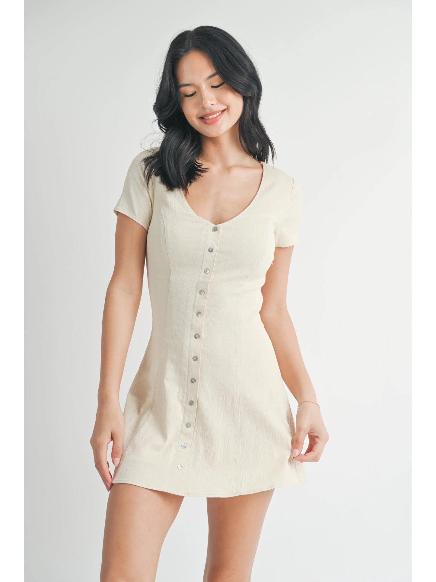 Ruby & Jenna Women's V Neck Mini Dress