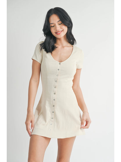Ruby & Jenna Women's V Neck Mini Dress