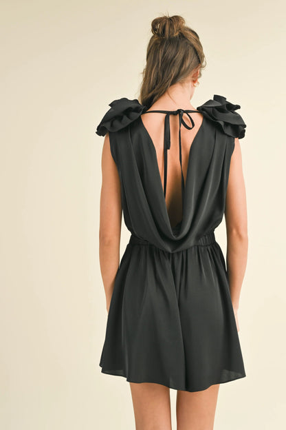Ruby & Jenna Women's Romper With Front Drape