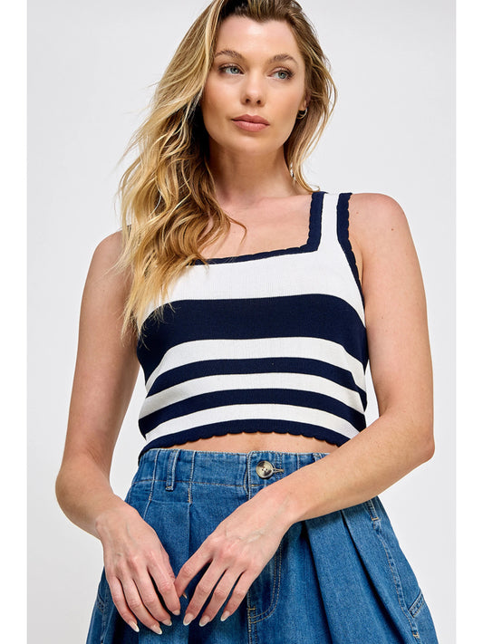 Ruby & Jenna Women's Strapless Color Block Top