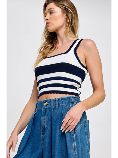 Ruby & Jenna Women's Strapless Color Block Top
