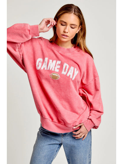 Ruby & Jenna Women's Game Day - Printed Oversized Sweatshirt
