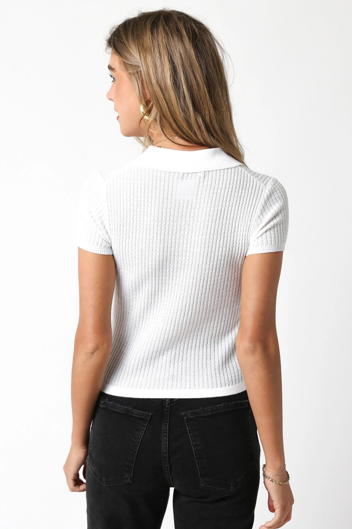 Ruby & Jenna Women's Collared Sweater Top
