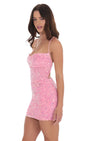 Lucy In The Sky Cowl Sequin Velvet Dress in Pink