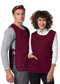 Adar Bib Apron Black - Burgundy - Ceil Blue