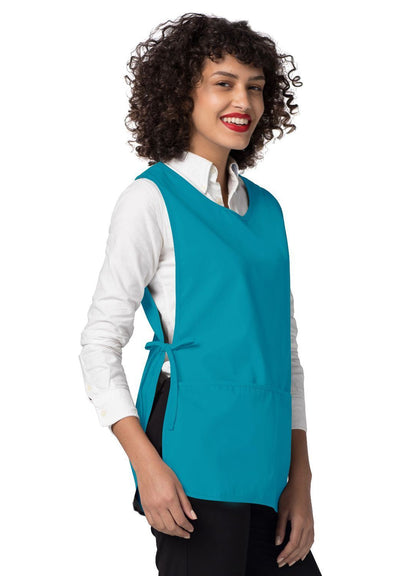 Adar Bib Apron - Teal Blue - Turquoise - White 1