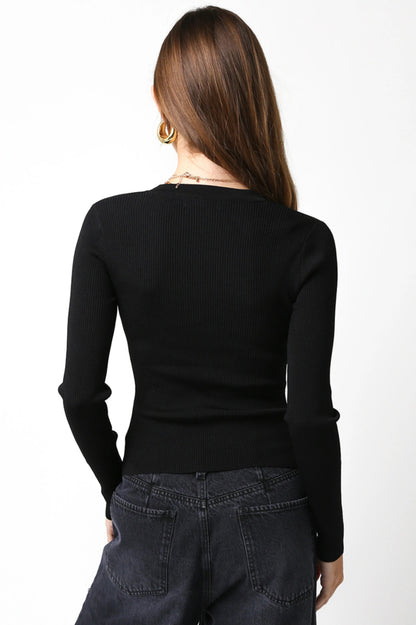 Ruby & Jenna Women's Ribbed Cardigan