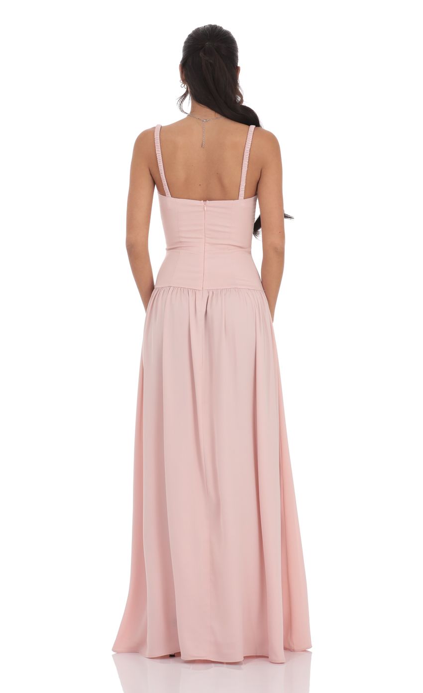 Lucy in the Sky Ruched Bust Maxi Dress in Dusty Rose