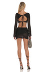 Lucy In The Sky Crochet Two Piece Set in Black