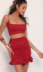 Lucy In The Sky Ruffle Set in Red