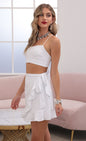 Lucy In The Sky Ruffle Tie Set in White