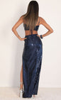 Lucy In The Sky Sequin Maxi Set in Navy