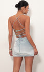 Lucy In The Sky Cowl Neck Velvet Dress in Light Blue