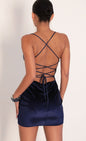 Lucy In The Sky Cowl Neck Velvet Dress In Royal Blue