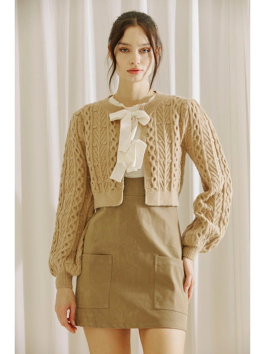Ruby & Jenna Women's Tie Bow Front Sweater