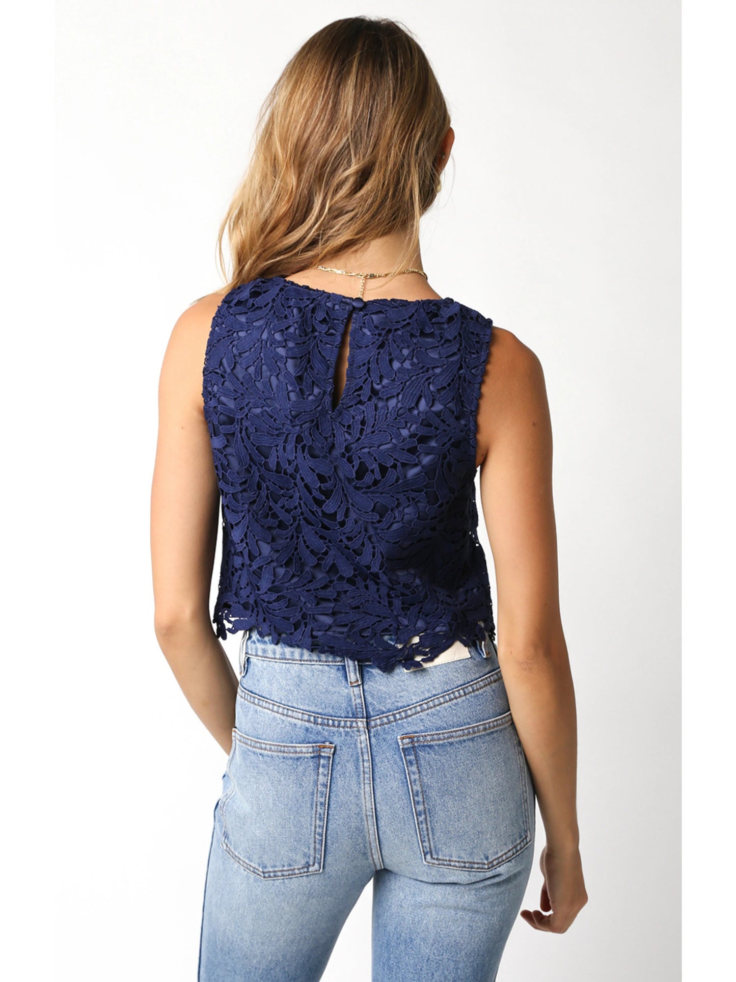 Ruby & Jenna Women's Crop Lace Top