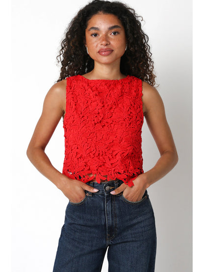 Ruby & Jenna Women's Crop Lace Top