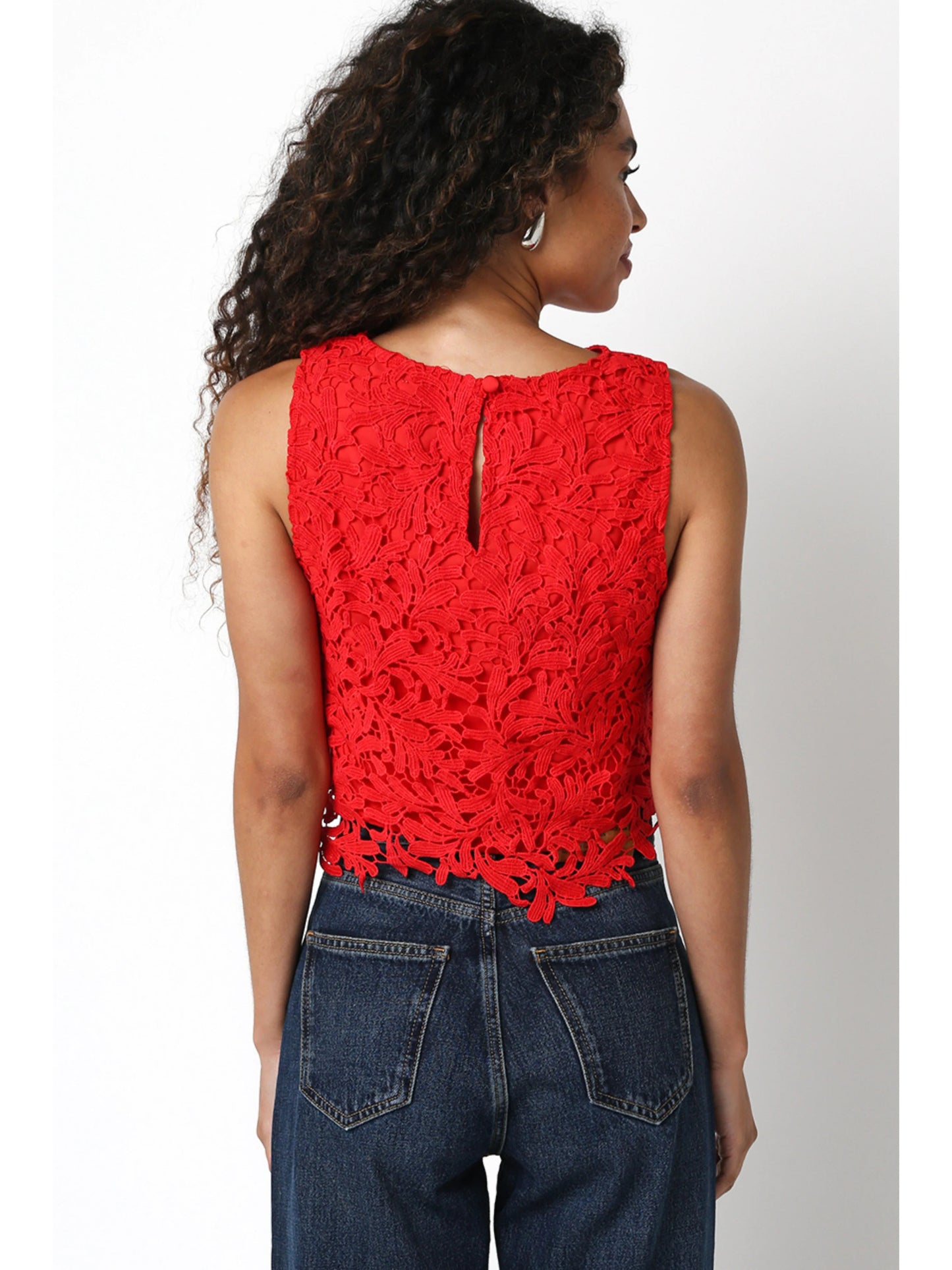 Ruby & Jenna Women's Crop Lace Top