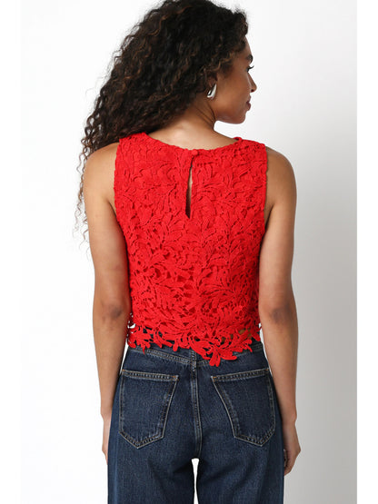 Ruby & Jenna Women's Crop Lace Top
