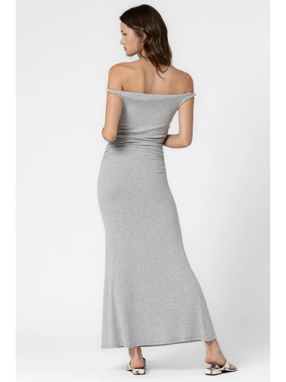 Ruby & Jenna Women's Rib Knit Twist Off Shoulder Dress