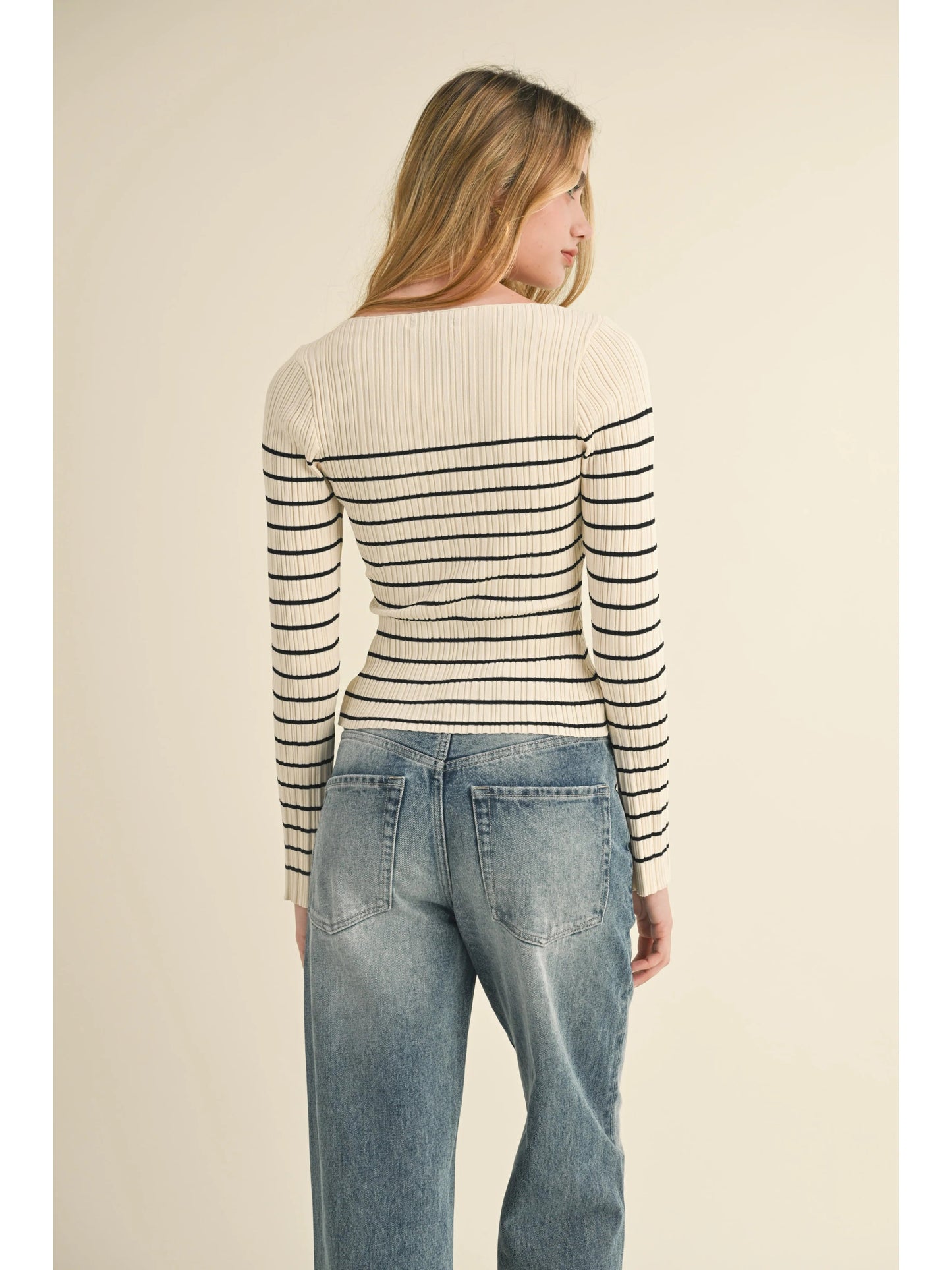 Ruby & Jenna Women's Rib Knit Top