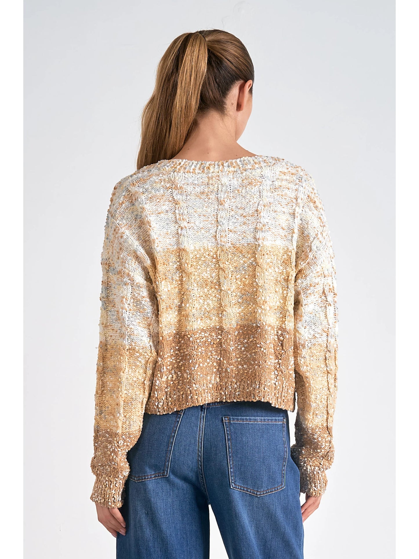 Ruby & Jenna Women's Ombre Cropped Cardigan