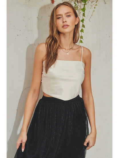 Ruby & Jenna Women's Tie Back Cami Top