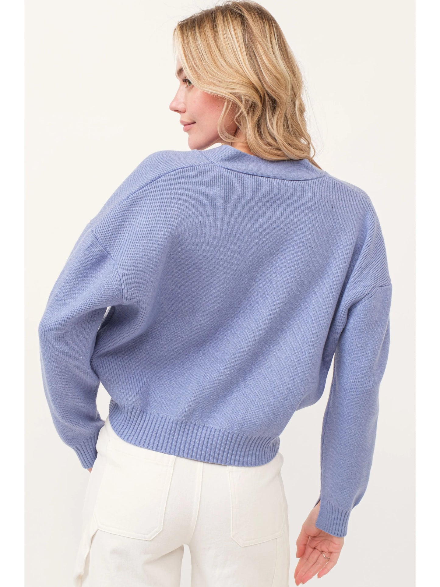 Ruby & Jenna Women's Knit Floral Detail Cardigan