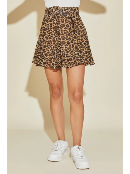 Ruby & Jenna Women's Belted Flare Skort