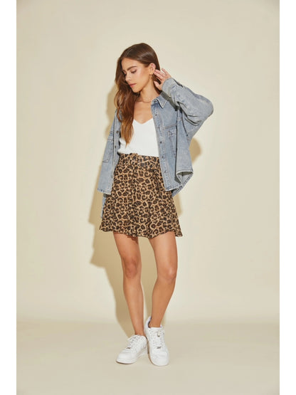 Ruby & Jenna Women's Belted Flare Skort