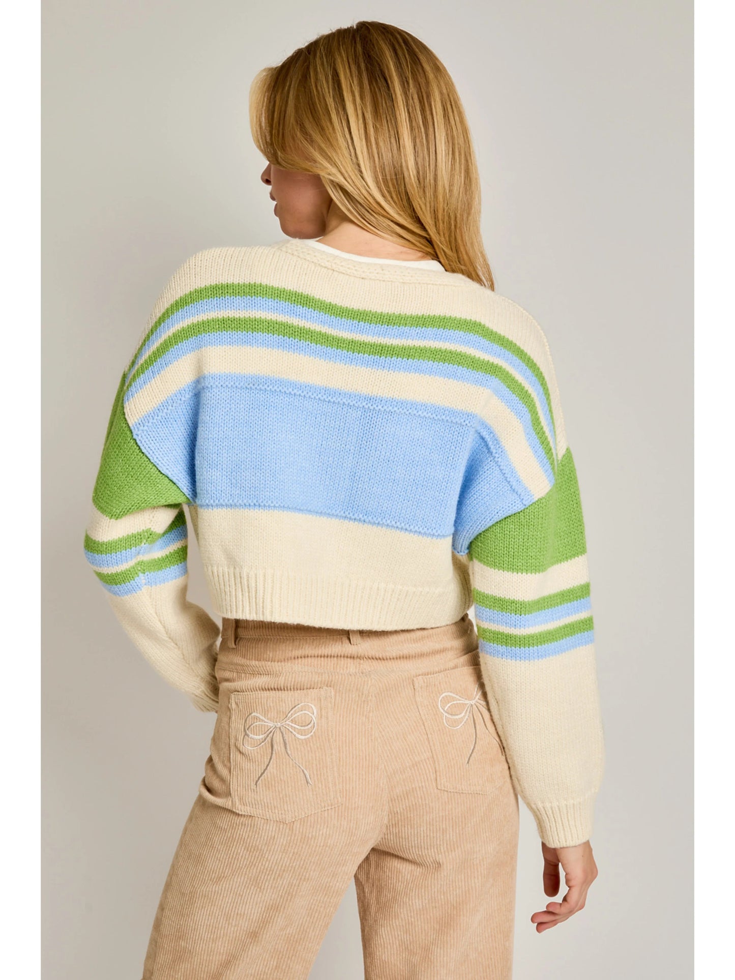 Ruby & Jenna Women's Cropped Sweater Cardigan