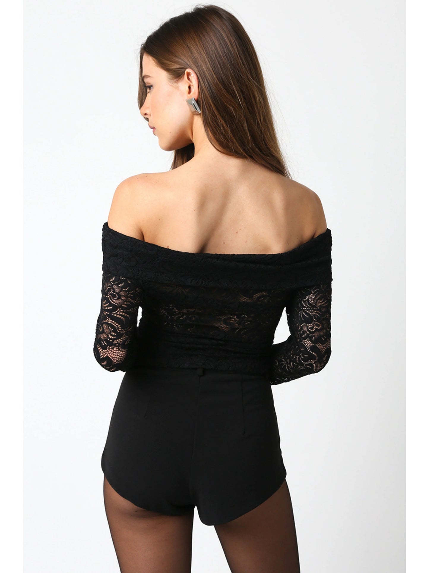 Ruby & Jenna Women's Lace Off Shoulder Top