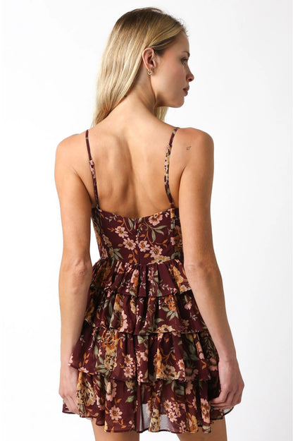 Ruby & Jenna Women's Floral Ruffle Dress