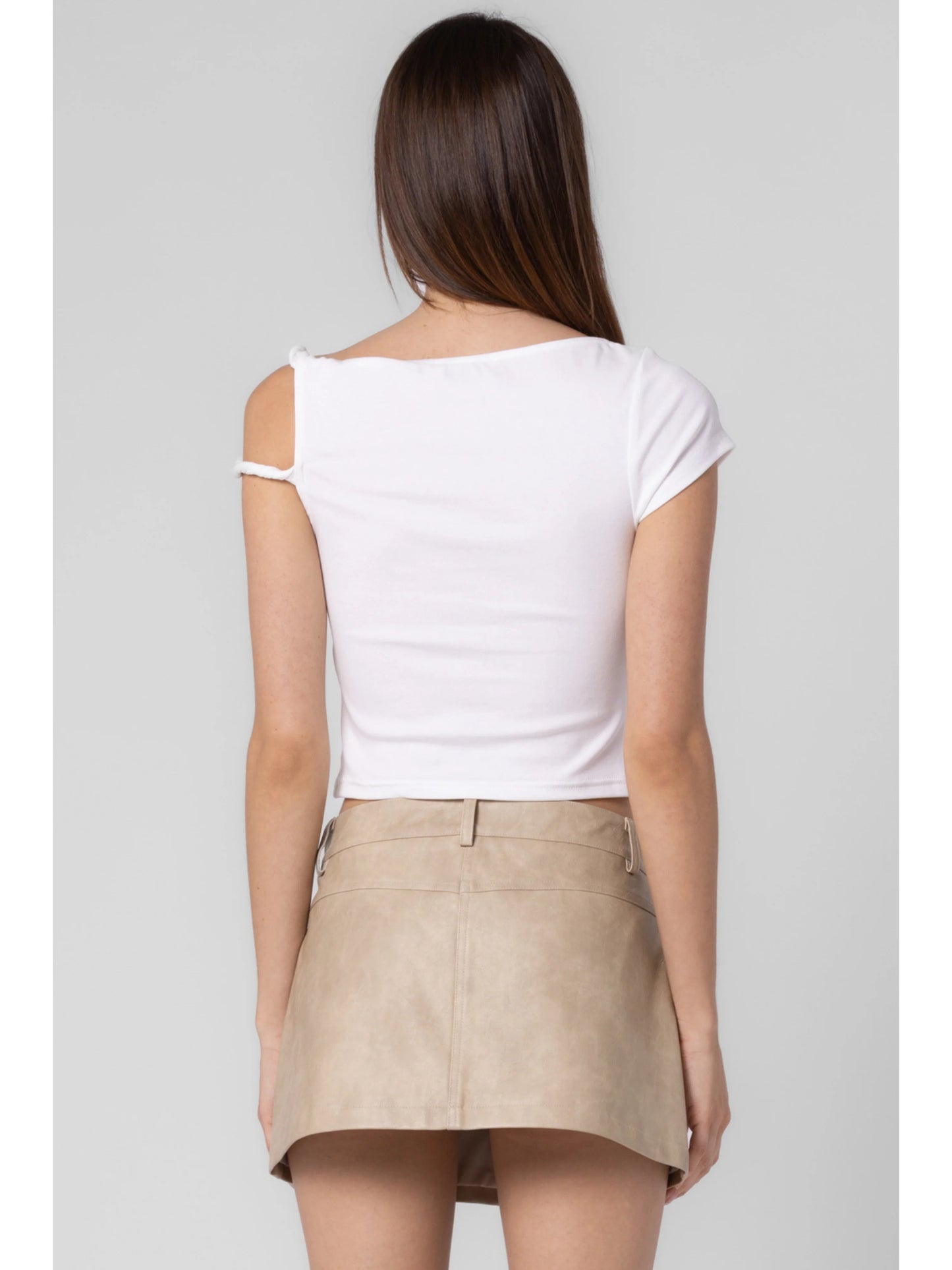 Ruby & Jenna Women's Off Shoulder Asymmetical Top