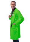 Adar Unisex 39" Lab Coat with Inner Pockets - Neon Lime Green - Purple - Royal Blue