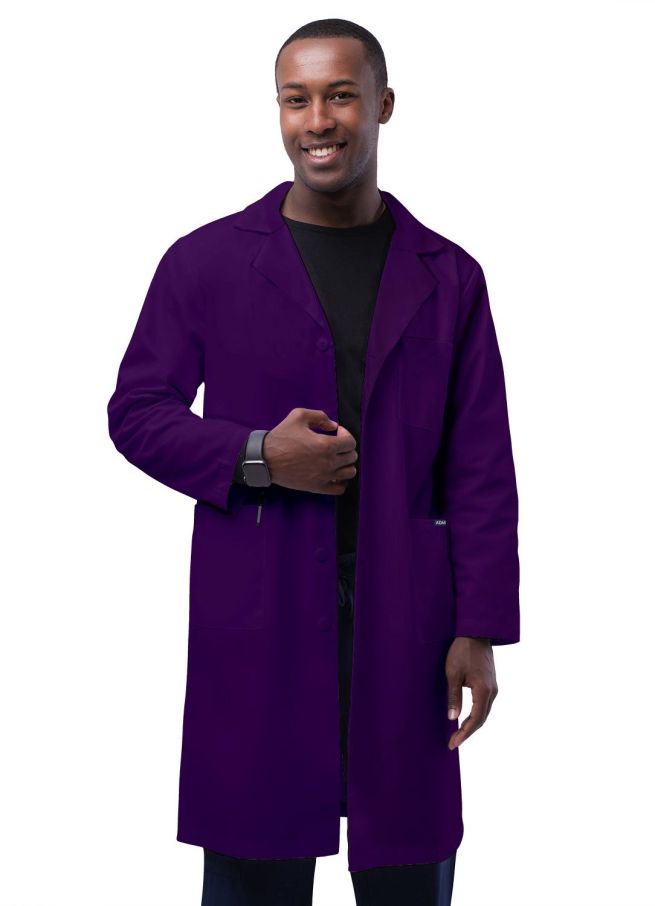 Adar Unisex 39" Lab Coat with Inner Pockets - Neon Lime Green - Purple - Royal Blue