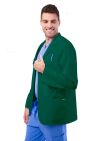 Adar Unisex 31" Classic Consultation Coat - Hunter Green - Navy - Teal Blue