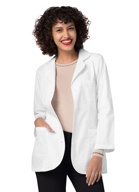 Adar Women's 30" Princess Cut Consultation Coat - White