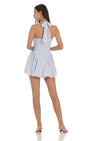 Lucy In The Sky Floral Striped Halter Dress in Blue