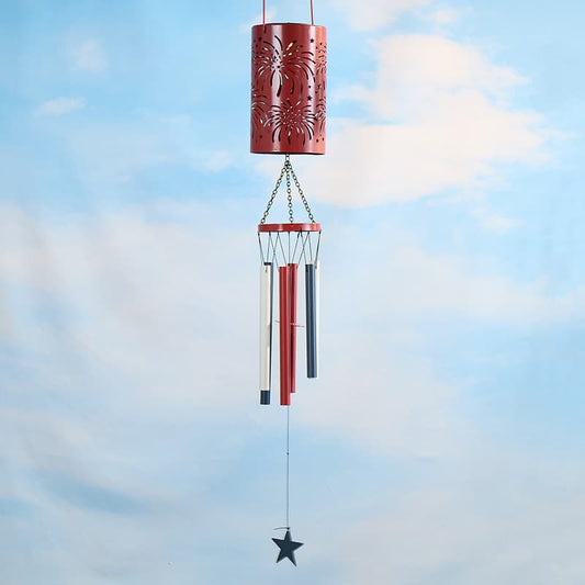Cracker Barrel Solar Metal Fireworks Wind Chime