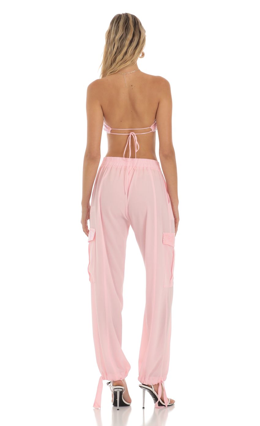 Lucy In The Sky Sequin Two Piece Set in Pink