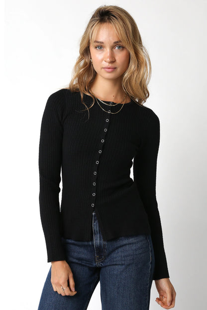 Ruby & Jenna Women's Button Sweater