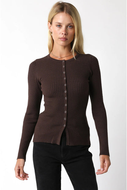 Ruby & Jenna Women's Button Sweater