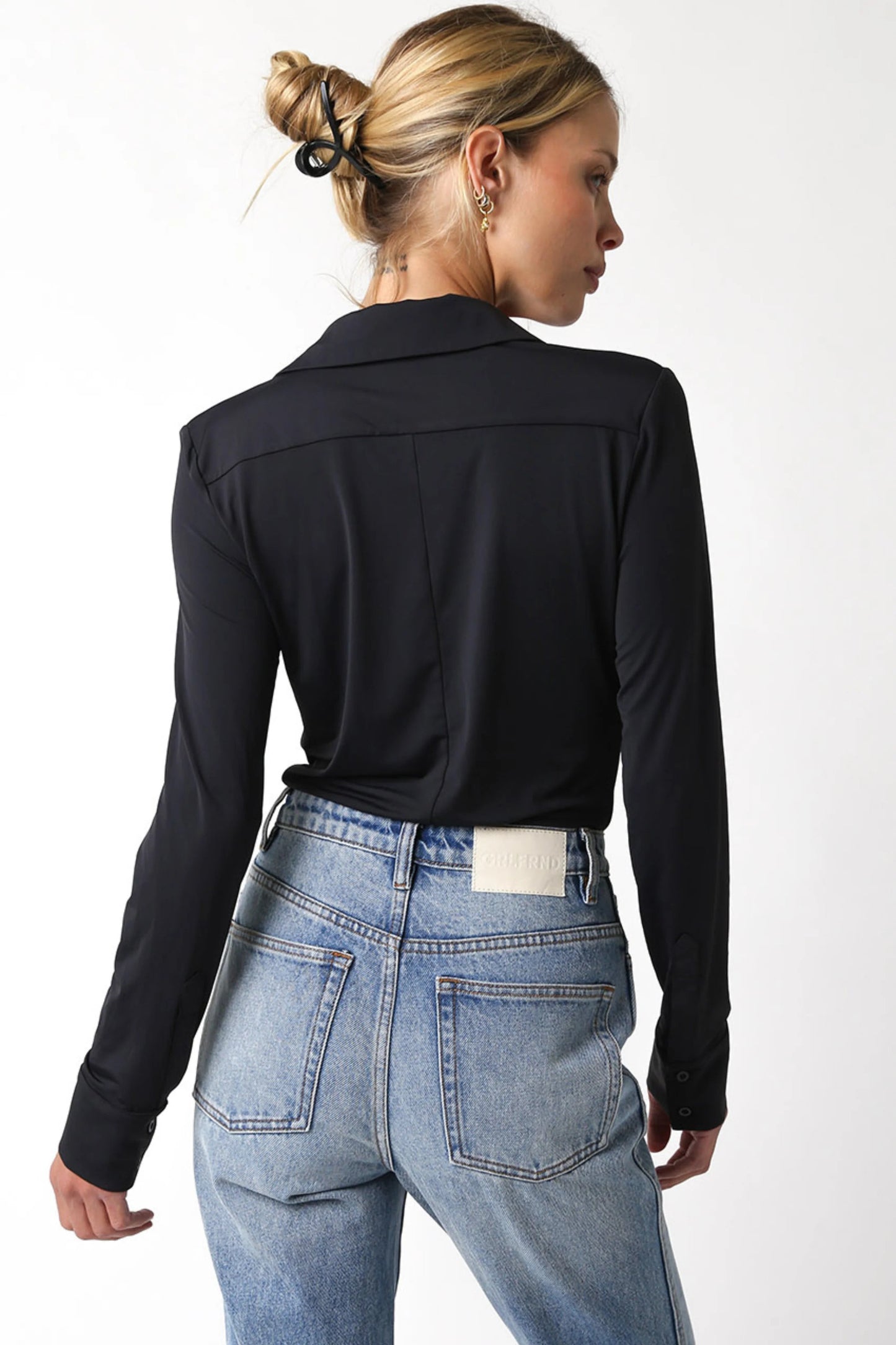 Ruby & Jenna Women's Button Down Bodysuit